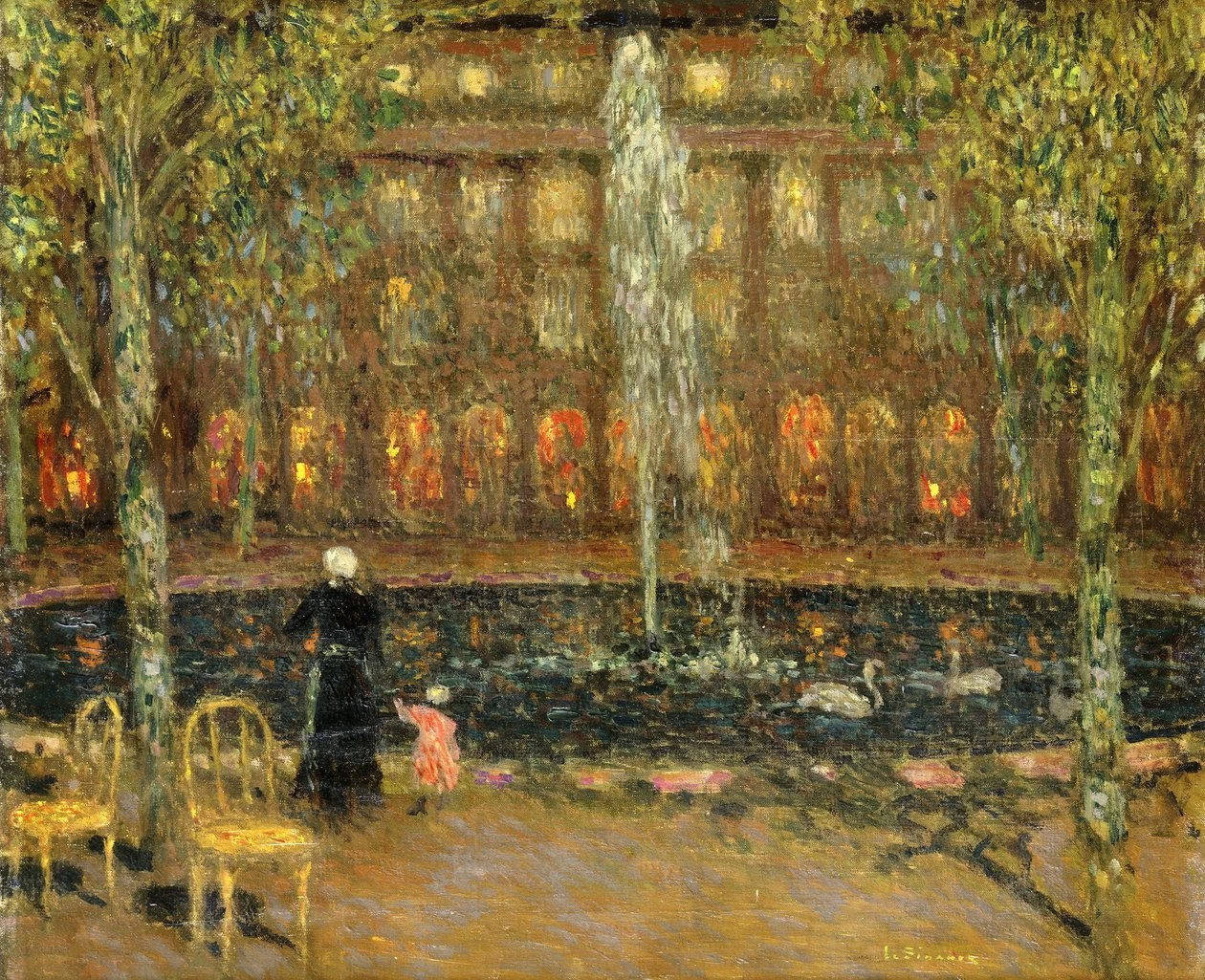 Henri Le Sidaner - 191, Lo stagno al Palais Royal